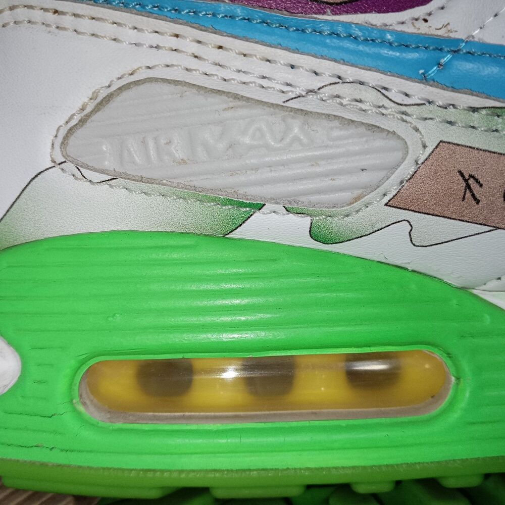 Size 9.5 - Ruohan Wang x Nike Air Max 90 Flyleather Multicolor - Picture 13 of 16